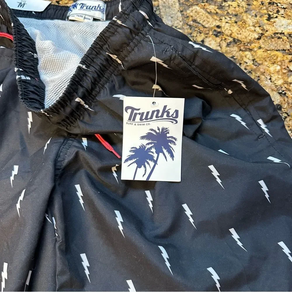 Trunks Surf & Swim‎ Co. Lightning Bolt Sano Swim Shorts sz M NWT